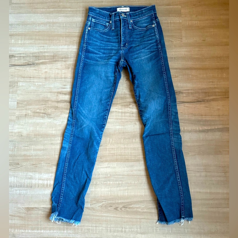 Madewell slim straight blue high waisted jeans with slim fit size 24